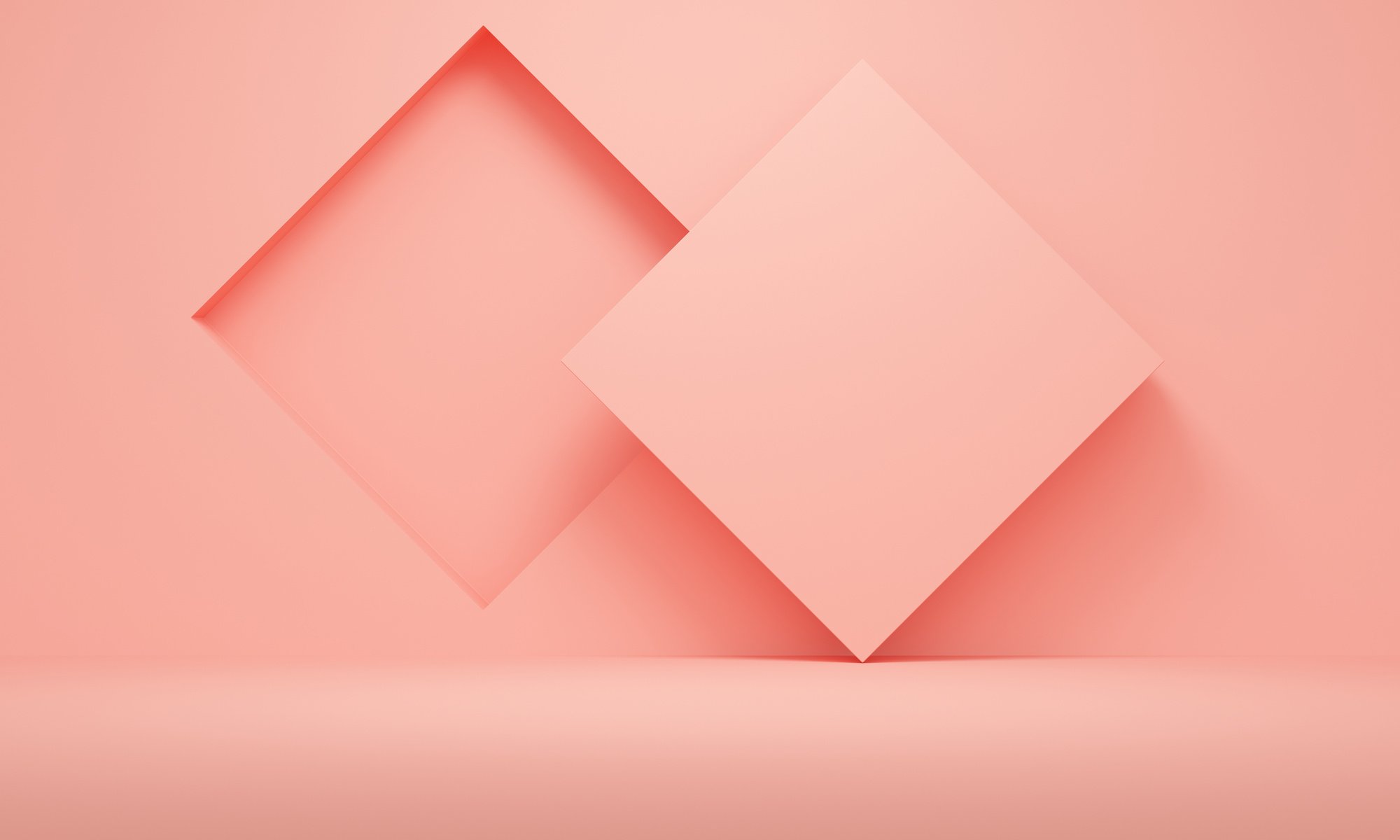 Abstract Coral Background with Square 